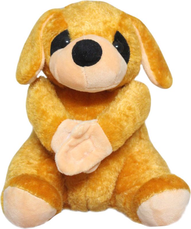 Tickles Cute Dog Soft Stuffed Plush Animal Toy For Kids Birthday Gift Home Decoration - 25 cm  (Brown)