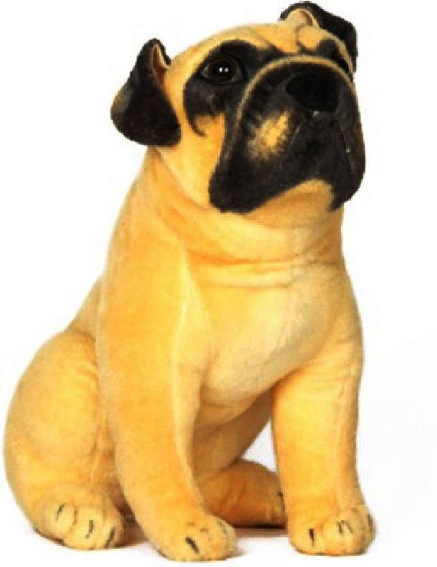 CraftSmith Soft Toy Stuffed Pug Sitting Dog - 45 cm  (Black, White, Brown, Multicolor)