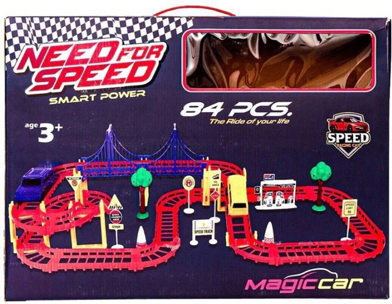 EasyToBuy NEED FOR SPEED TRACK RACER 84 PCS  (Red)
