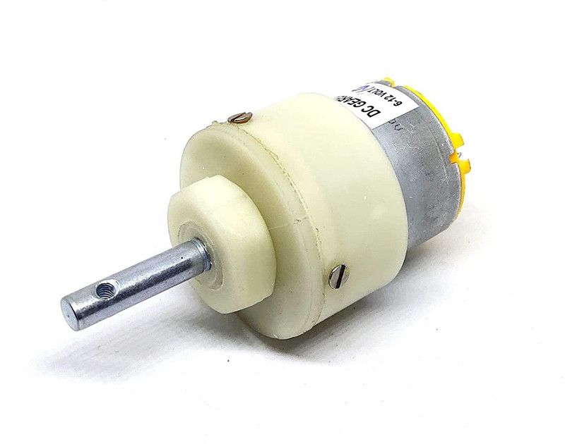 INVENTO 1pcs 6V - 12V 5 Kg-cm 60 rpm DC Metal Geared Motor with 100mm x 40mm Wheel Automotive Electronic Hobby Kit