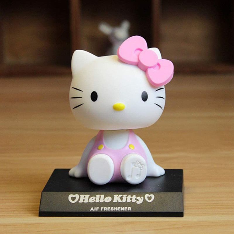 INFISPACE Hello Kitty Big Size Bobble Head - Figure with Mobile Holder for Car Dashboard and Office Desk  (Pink)