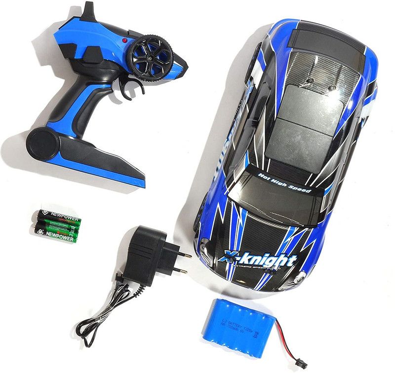 ToysBhoomi 20+km/h high speed 4wd 1:18 scale electric waterproof remote control off road rc buggy car truck with rechargeable batteries & charger , all terrain toy cars for kids and adults-Blue  (Blue, Black)