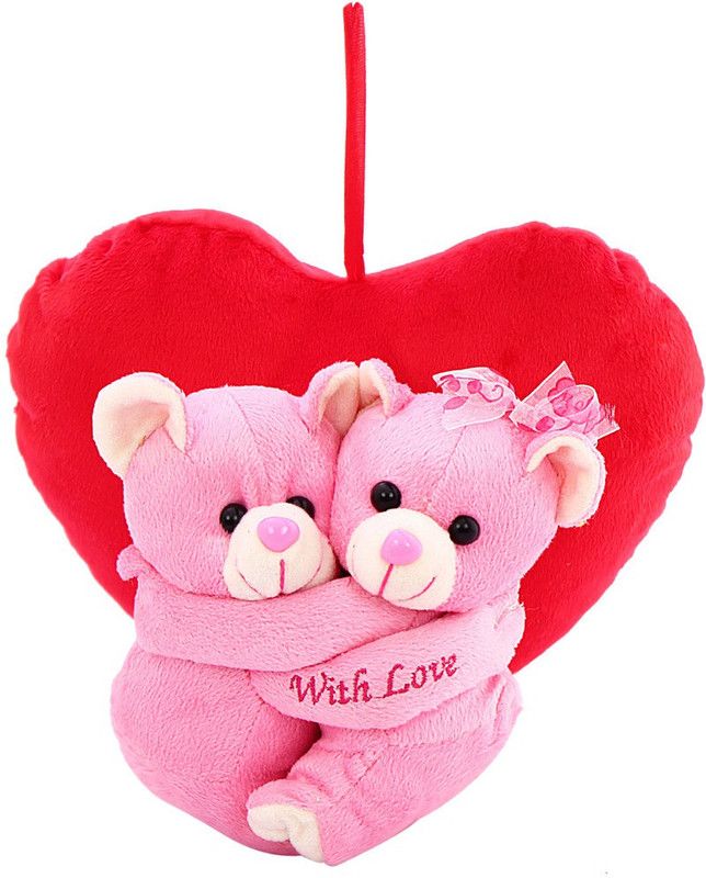 DEALbindaas Huggies With Heart Valentine Stuff Teddy - 230 mm  (Pink)