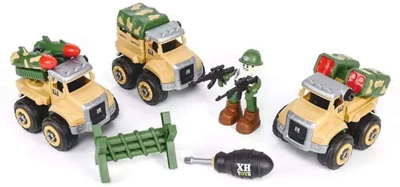 Pink & green DIY Toy Vehicles Set - Assembly Toy Farm Truck Construction Set, Building Vehicle Play Set with Screwdriver, Toy for 3 Year Old Child  (Multicolor)
