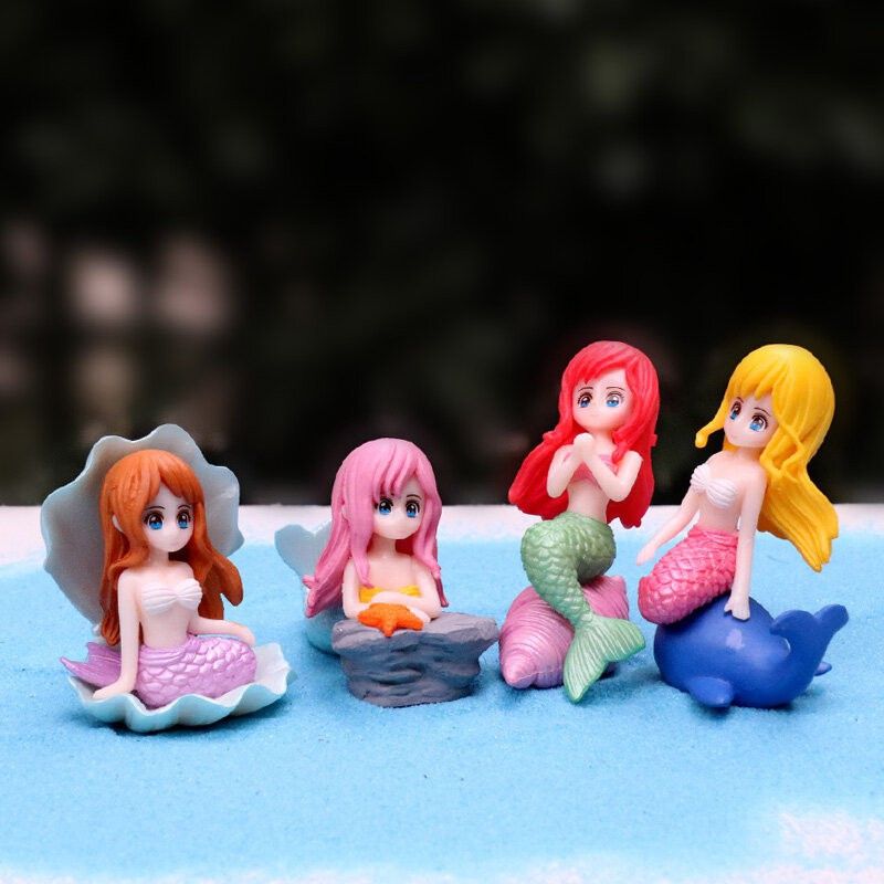 Chocozone Set of 4 Garden Decor Home Decor Miniature Set Toys for Girls (Sea Shell)  (Multicolor)