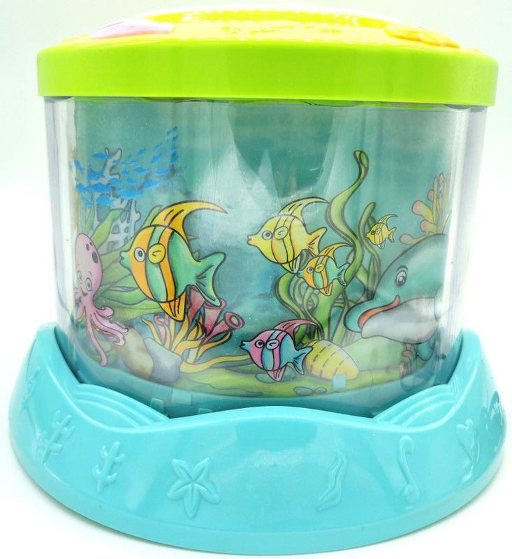 Kiddale Baby Musical Drum with Light and Sound, 360 Degree Rotation, Beautiful Ocean Journey Theme with mutsery Rhymes, Dynamic Music, Songs and Stories.  (Multicolor)