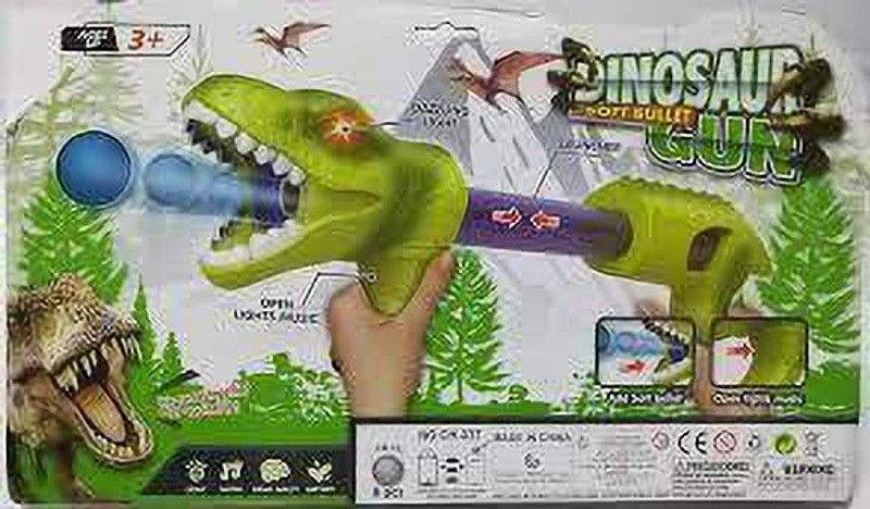 Jr. Billionaire Dinosaur Gun Light Up Dinosaur Toy Blaster with 20 Bullets and Roaring Sound Guns & Darts  (Multicolor)