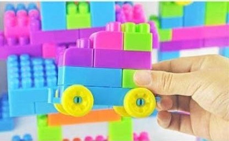 HIM TOYS Building Blocks for Kids with Wheel, 60 PCS Bag Packing, Best Gift Toy, Block Game for Kids,Boys,Children (Multicolor)  (Multicolor)