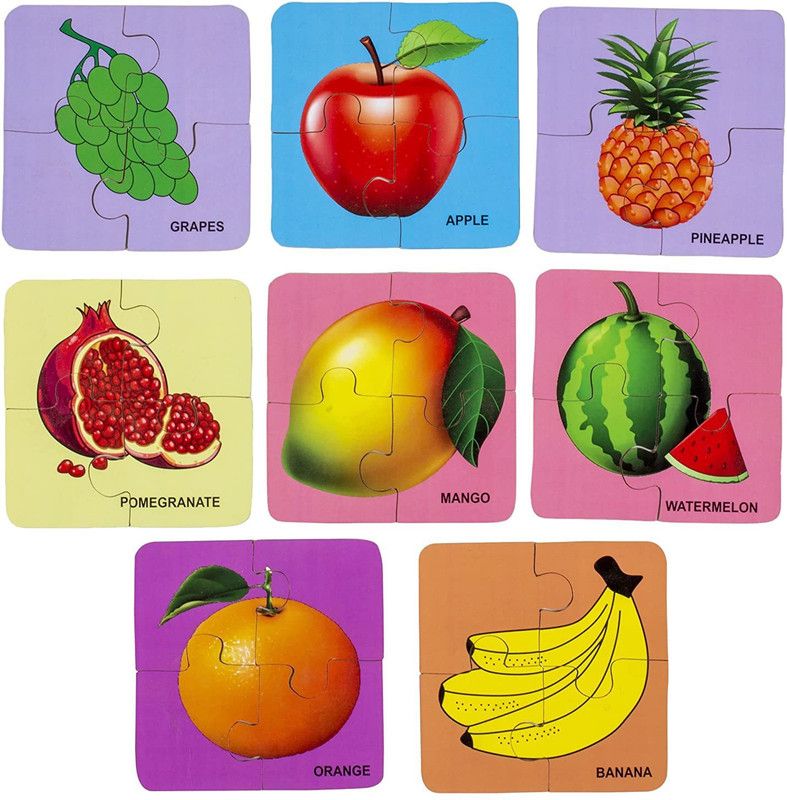 Ashmi Wooden 4 Pic Cuttin Fruits with 8 Different Jigsaw Floor Puzzle for kids Toddler  (32 Pieces)
