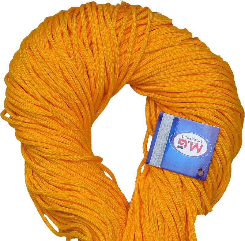 KNIT KING Macrame Orange Braided Cord Thread Nylon knot Rope sturdy cording, mildew resistant DIY 3 mm 175 m for Jewelry Making, Bags & art craft