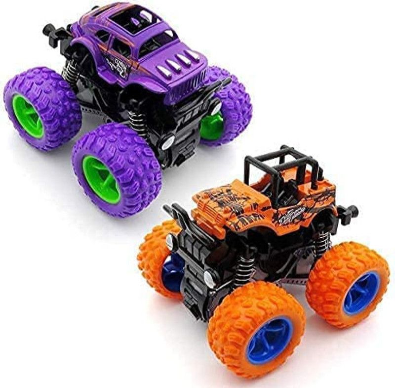 toyboyzone Monster Truck Push and go Toy Car Cars for Kids Plastic Multicolor Pack of 2  (Assorted, Pack of: 2)