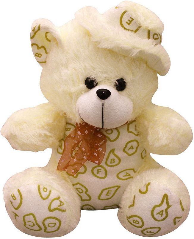 Casotec Cute Teddy Bear With Cap Stuffed Soft Plush Soft Toy - 38 cm  (Cream)