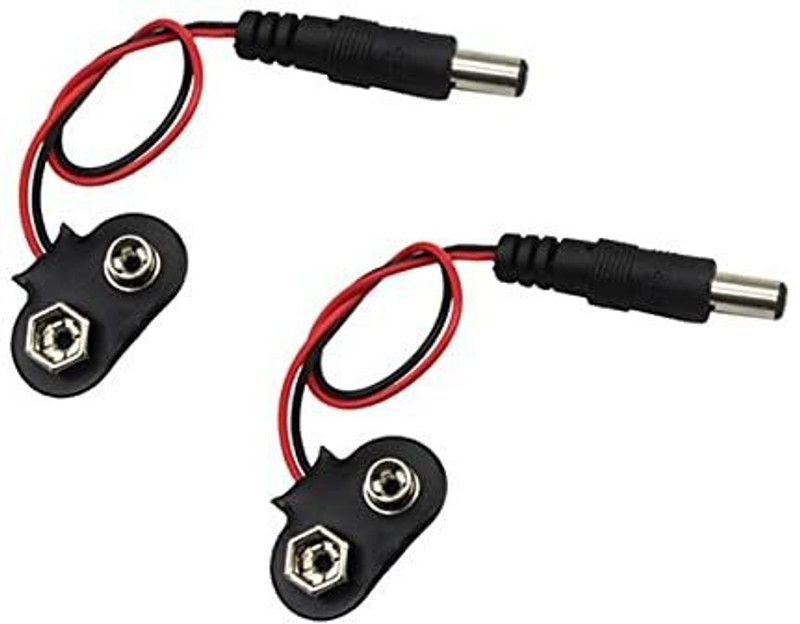 TheothersAND (Pack of 2) 9V Battery Adapter Snap Connector Clip Lead Wires DC Jack Clip Educational Electronic Hobby Kit