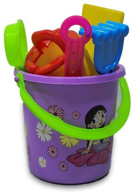 Chota Bheem 8 Pcs Beach Toy Medium Net Bag with Stickers