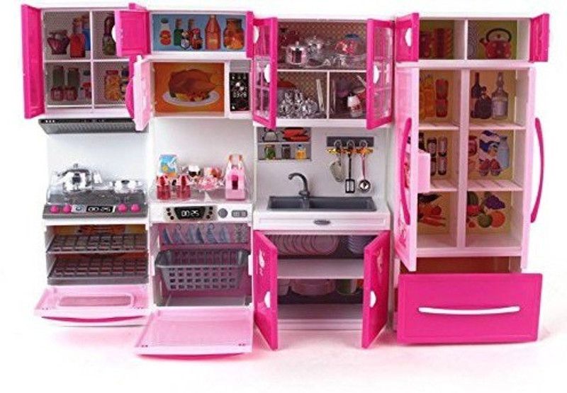 SPKART LITTLE CHEF KIDS KITCHEN PLAY SET WITH LIGHT AND SOUND COOKING