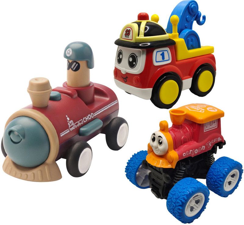 Vaniha Unbreakable Four-Wheel Drive Friction Powered Diecast Toy Set-L60  (Multicolor)