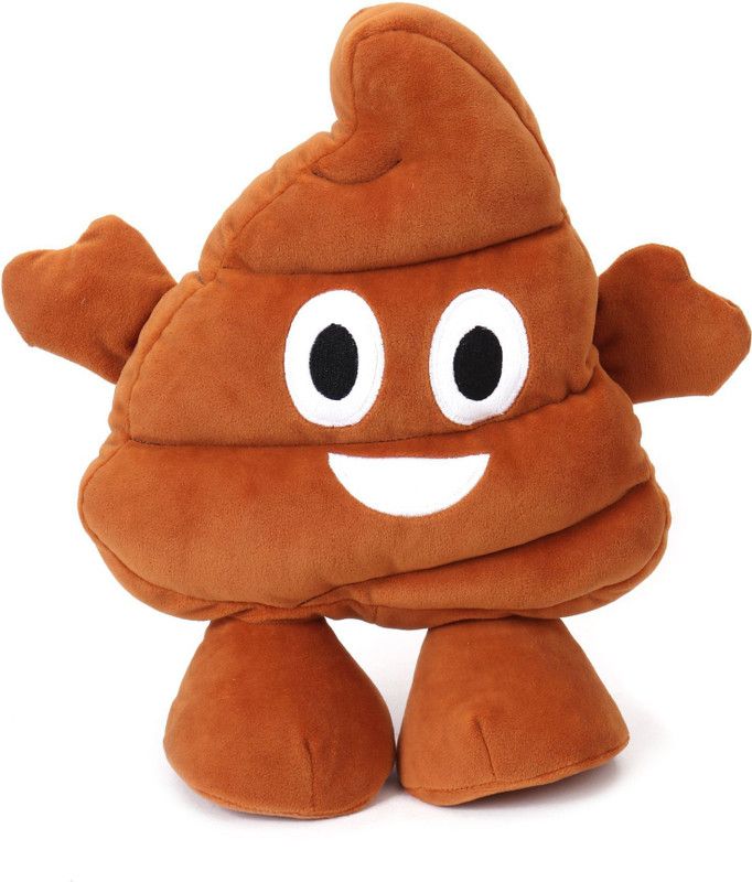 My Baby Excels Standing Emoji Brown Poop Plush 30 cm - 30 cm  (Brown)