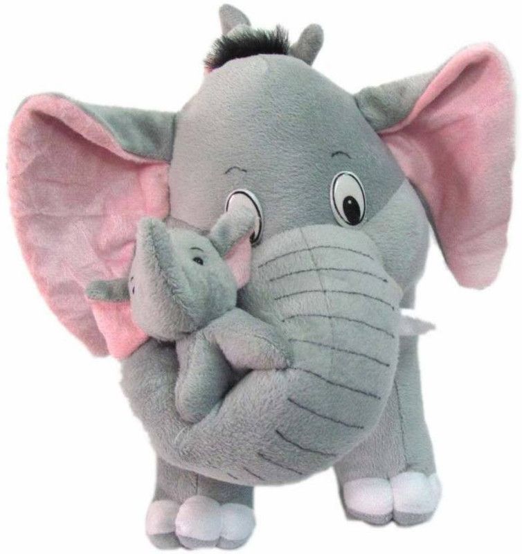ARC MOTHER ELIPHANT WITH 2 LITTLE ELEPHANT - 42 cm  (Grey)