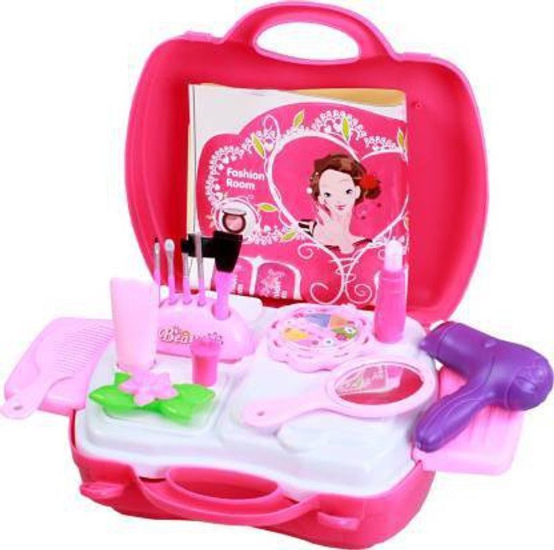 SALEOFF Makeup Set For Children Girls Pretend Play Make up Kit Include 21 Pcs Beauty Salon Toys Make up Box