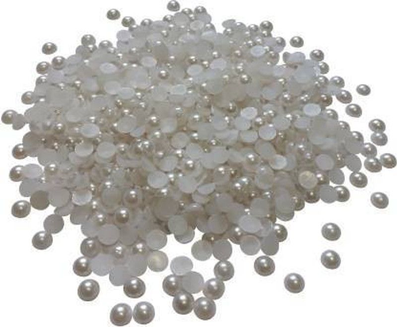 Crafto 12mm Half Cut Pearls used in, Jewellery Findings, Wedding Trays Making, Arts n Crafts KIt- Set of 200 Beads