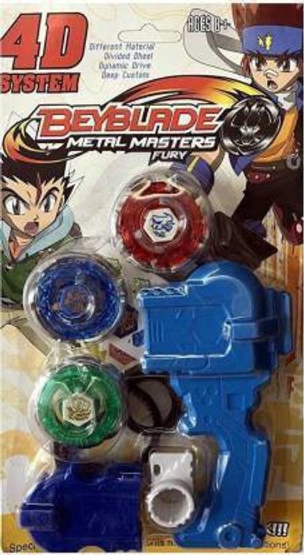 SWASHAA 4D Metal Beyblade Set Beyblade launcher handle 3 in 1 (Multicolor)  (Multicolor)