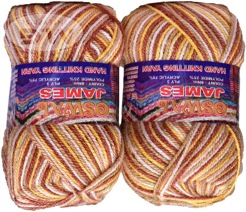 Simi Enterprise Oswal James Knitting Yarn Wool, Mustard Mix Ball 300 gm Best Used with Knitting Needles, Crochet Needles Wool Yarn for Knitting. By Oswa E SM-FF