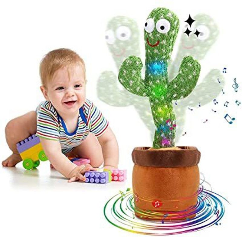 mayank & company Dancing Cactus with Light Up Talking Singing Toy Decation Rechargeable Dancing  (Multicolor)