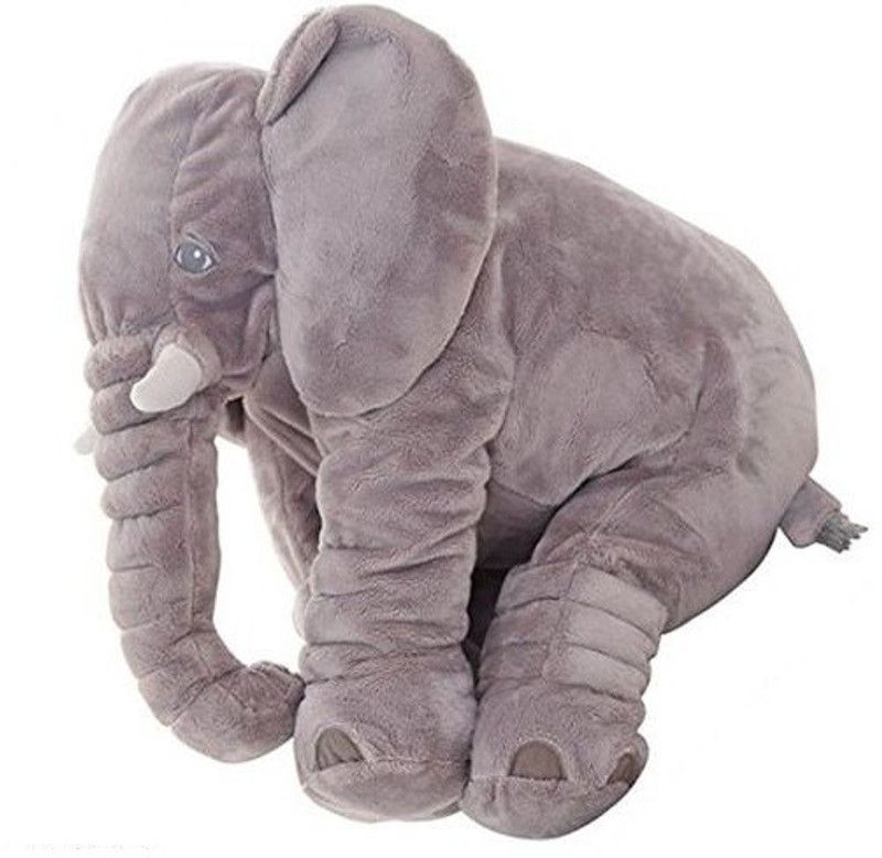 kashish trading company SOFT GREY ELEPHANT PILLOW_Y FOR YOUR KIDS (50-60 CM) - 55 cm  (Grey)