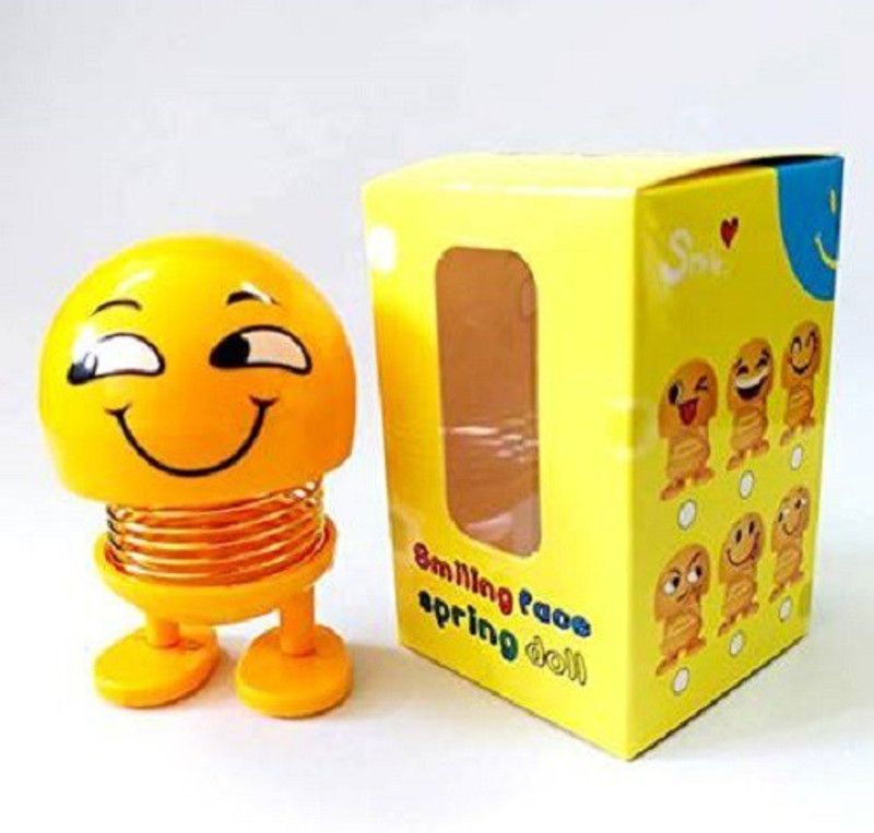 SZONEE Spring Cute Smiley Doll Car Ornament Interior Dashboard Decoration Toys.. - 5 cm  (Yellow)