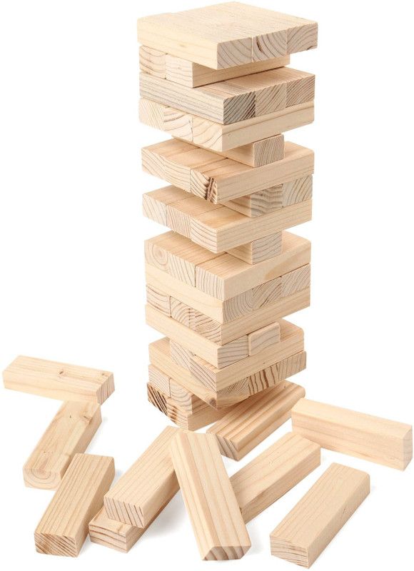 ARNIYAVALA Wooden Jenga Toy Set - 51 Pieces  (Beige)