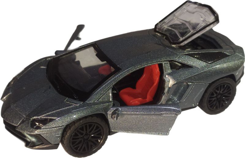 Cabin Hut Die Cast Pull Back Wheel, Door Roof Open Lambgni Metal Car Toy |No LED, Music  (silver greyish, Pack of: 1)