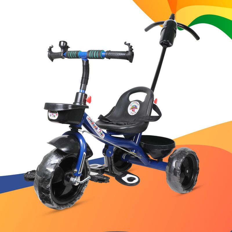 DIYANK DY DARK BLUE HANDLE BACK AND FRONT BASKET FOR BABY AND KIDS-12 Tricycle  (Multicolor)