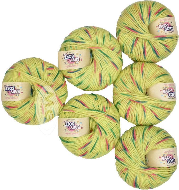 M.G Enterprise 100% Acrylic Wool Parrot Mix (Pack of 6) Baby Soft Wool Ball Hand knitting wool / Art Craft soft fingering crochet hook yarn, needle knitting yarn thread dyed â€¦ - M NC