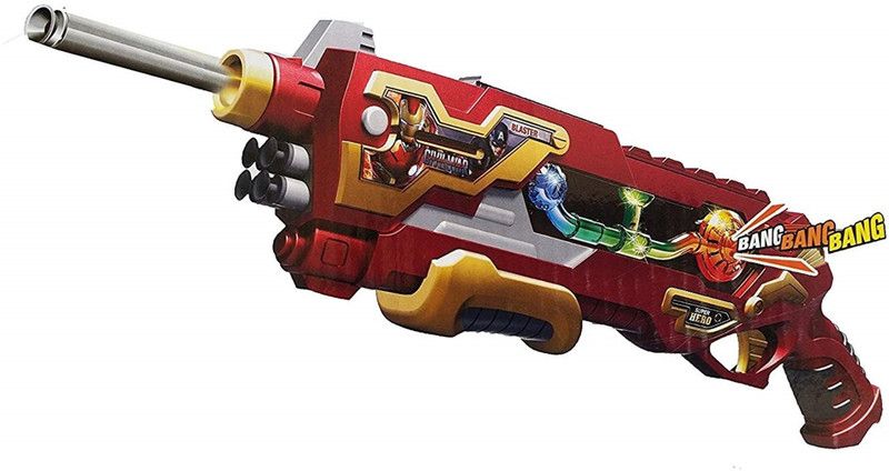 ToyGalaxy captain america civil war soft bullet blaster gun rechargeable with lights and sound Guns & Darts  (Red)