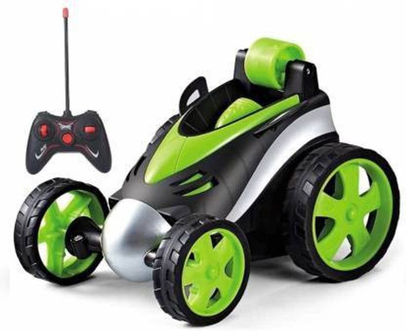 AKCOLLECTION Remote Control Stunt Car Vehicle 360°Rotating Rolling Radio Control Electric Racing Car  (Green)