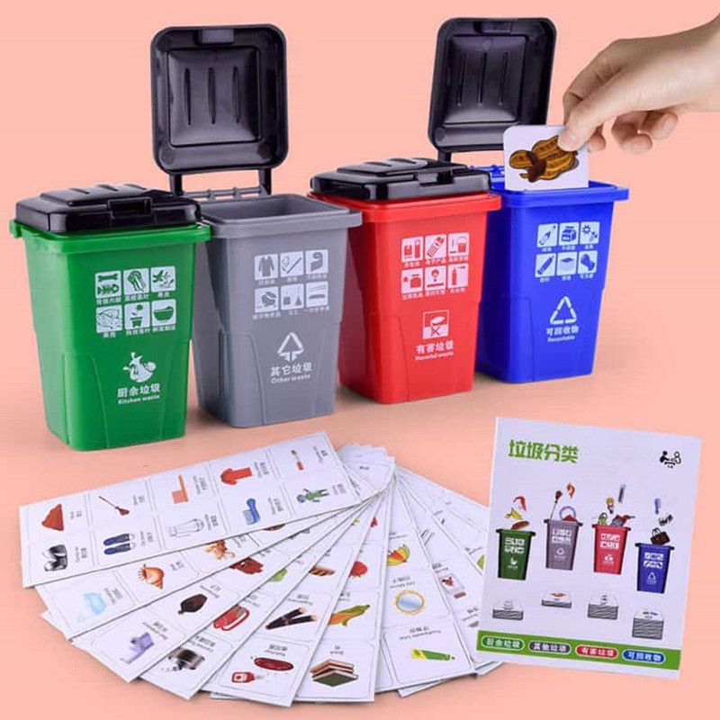 Skstore Four Different Colors Trash Bin Garbage Sorting Family Puzzle Game  (Multicolor)