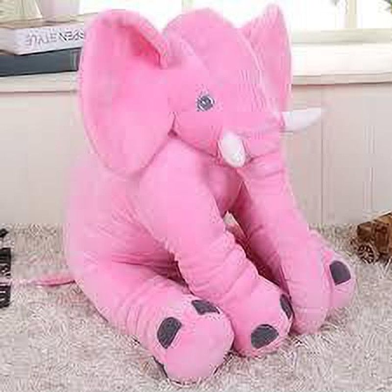 THE MODERN TREND Elephant Soft Toy Cushion Pillow Cover (Medium, Pink) - 100 cm  (Pink)