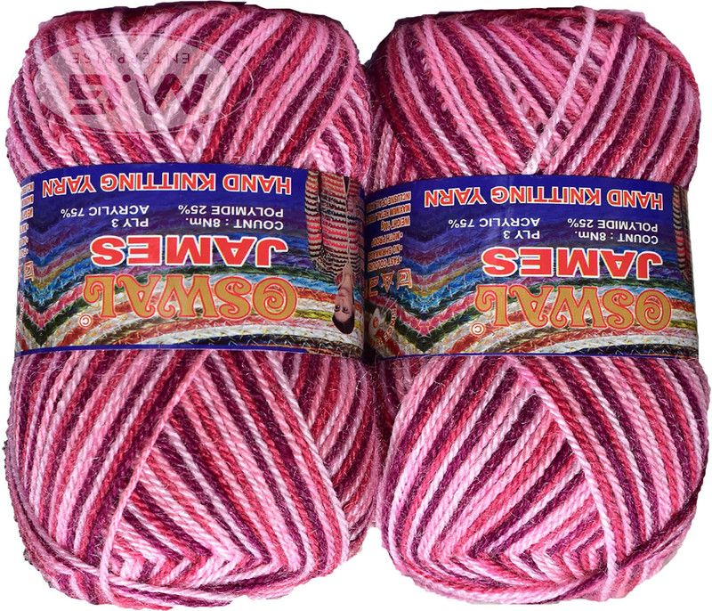 KNIT KING James Knitting Yarn Wool, Strawberry Ball 300 gm Best Used with Knitting Needles, Crochet Needles Wool Yarn for Knitting