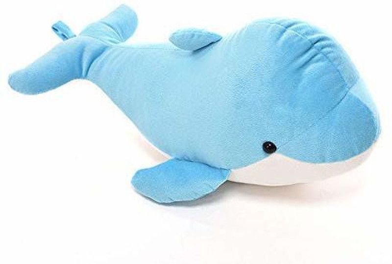 neuanu blue dolphin soft toy - 12 cm  (Blue, White)