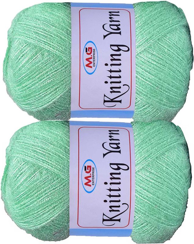M.G Enterprise Knitting Wool Yarn, Soft Fancy Feather Wool Apple Green 300 gm- Art-HFA