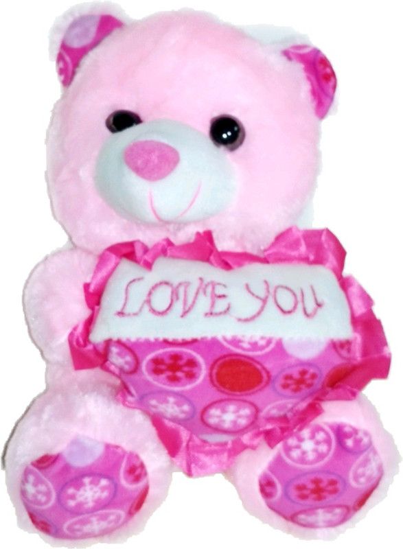 ClueSteps Teddy Bear with Heart Plush Soft Toy 20 cm - 20 cm  (Pink)
