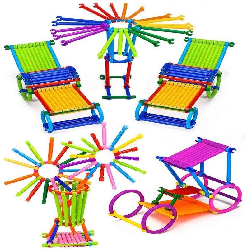 iChoice Straw Building Blocks Creative Learning Educational Toy for Kids  (Multicolor)