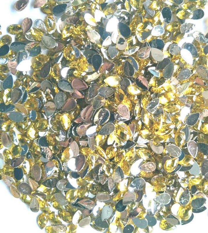 Atifa 5*8MM Drop Shape Kundan Stone Beads for Craft and Jewellery Making [1000 pcs]