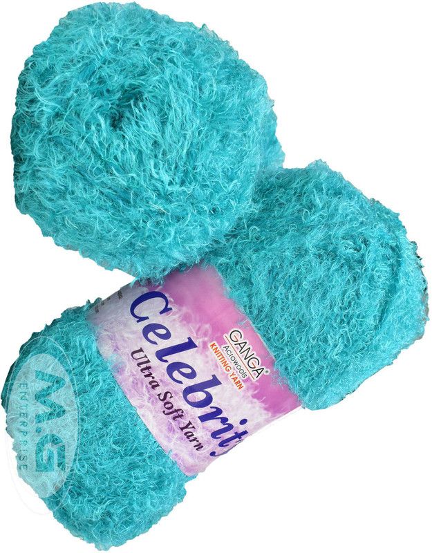 Simi Enterprise Knitting Yarn Thick Chunky Wool, Celebrity Teal 300 gm Best Used with Knitting Needles, Crochet Needles Wool Yarn for Knitting, With Needle.- SM-W