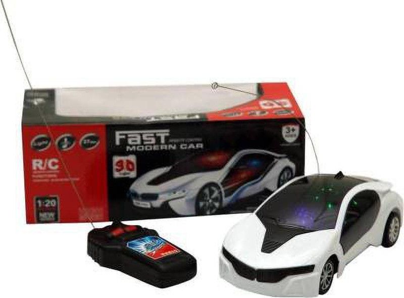 Toyzee 3D fast modern car  (White, Black)