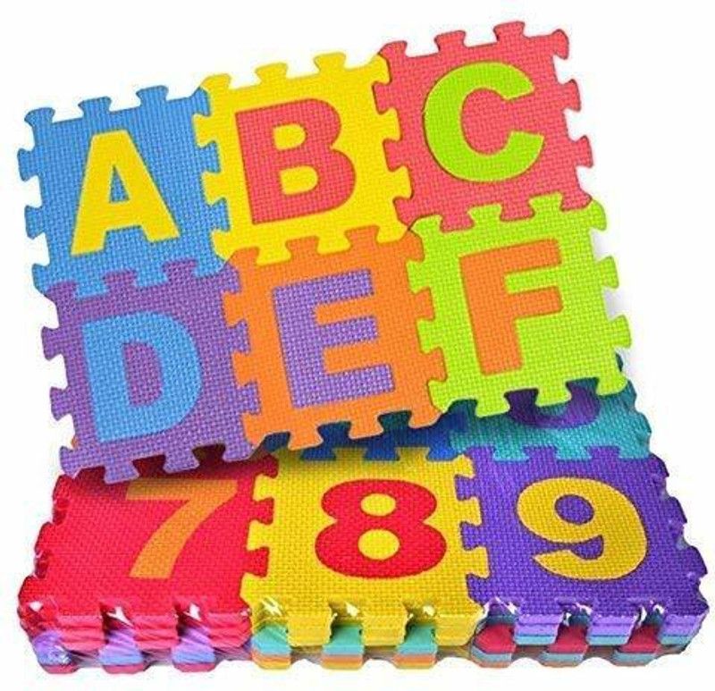 MARATHON Floor Puzzle Eva Mat 36 Pieces Alpha-Numeric PU Mats ABC Tiles and Numeric Tiles Toy Mat for Kids  (36 Pieces)
