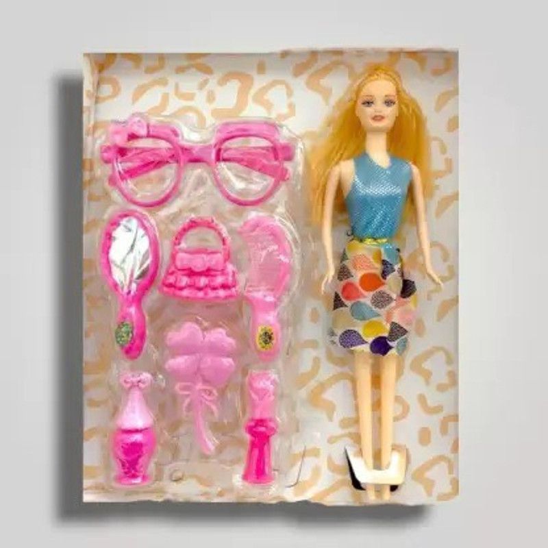 CHOUHAN GALLERY Famous Doll Set For Girls, Goggles, Comb, Mirror & Bag [Pack Of: 1, 28cm]  (Multicolor)