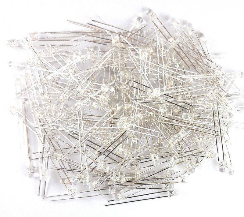 SAMAES 50 Pics 3mm WHITE Color LED Light Electronic Hobby Kit