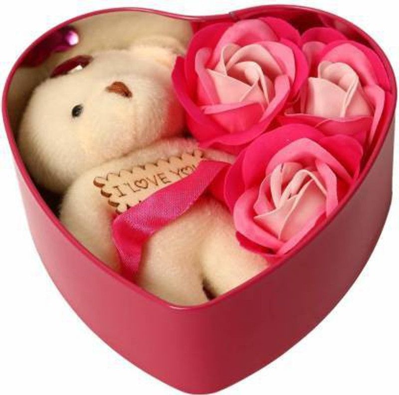teddy guru Artificial Flower, Showpiece, Soft Toy Gift Set (red) - 10 cm  (Red)