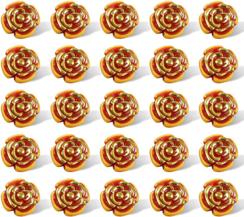 Stylewell (Pack of 400 Gm) Stamping Tt Rose Flower Bead Artificial Jewelry Craft Material